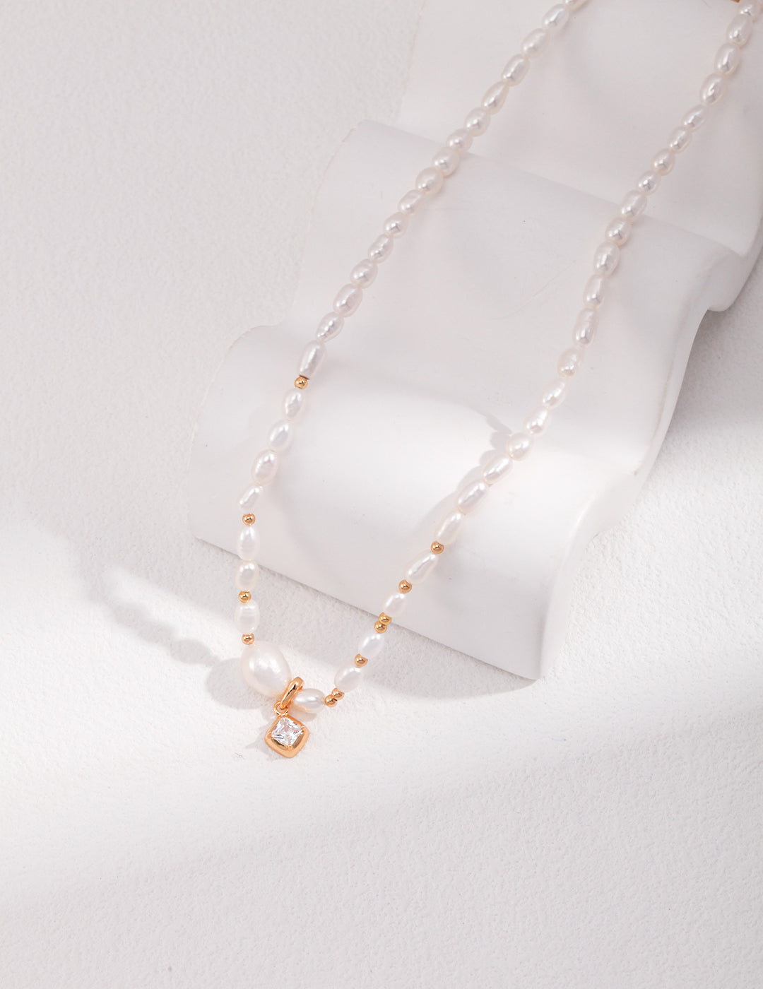 Sweetheart Pure Silver Pearl Necklace