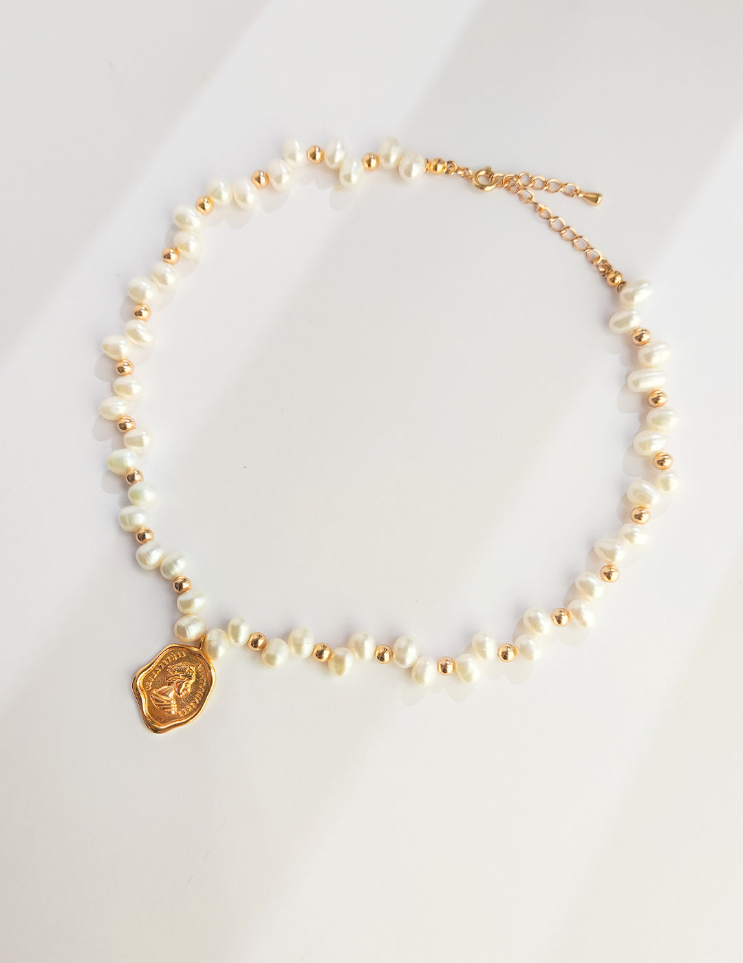 Timeless Pearl Necklace with Wax Seal Pendant