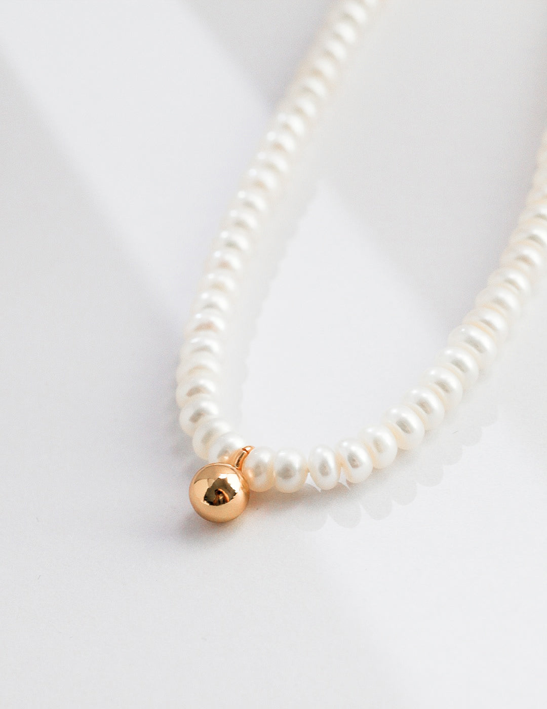 Gold Bead and Pearl Necklace