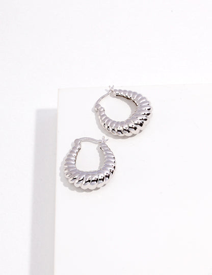 Textured Silver Earrings