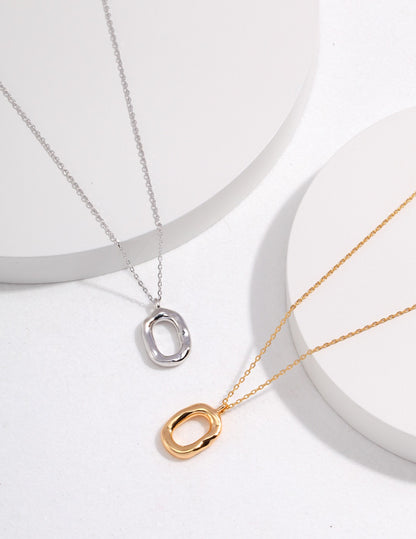 Minimalist Silver Necklace with O-Pendant