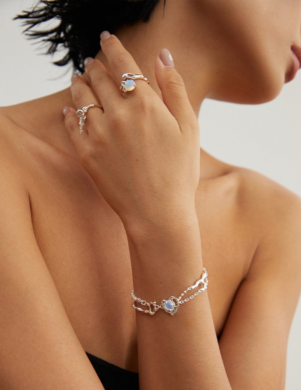 Luminous Opal Silver Ring