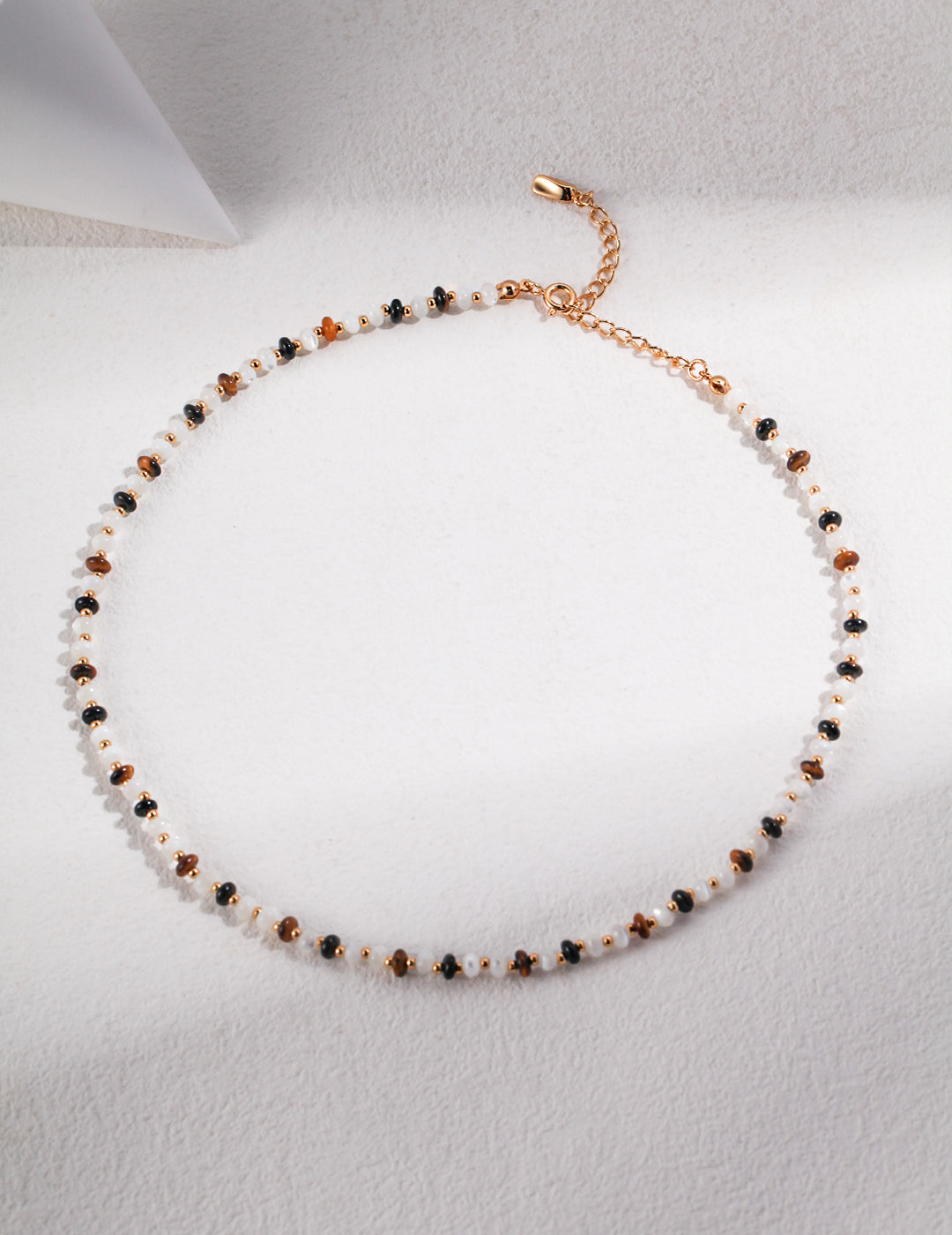 Silver Tiger Eye and Onyx Necklace