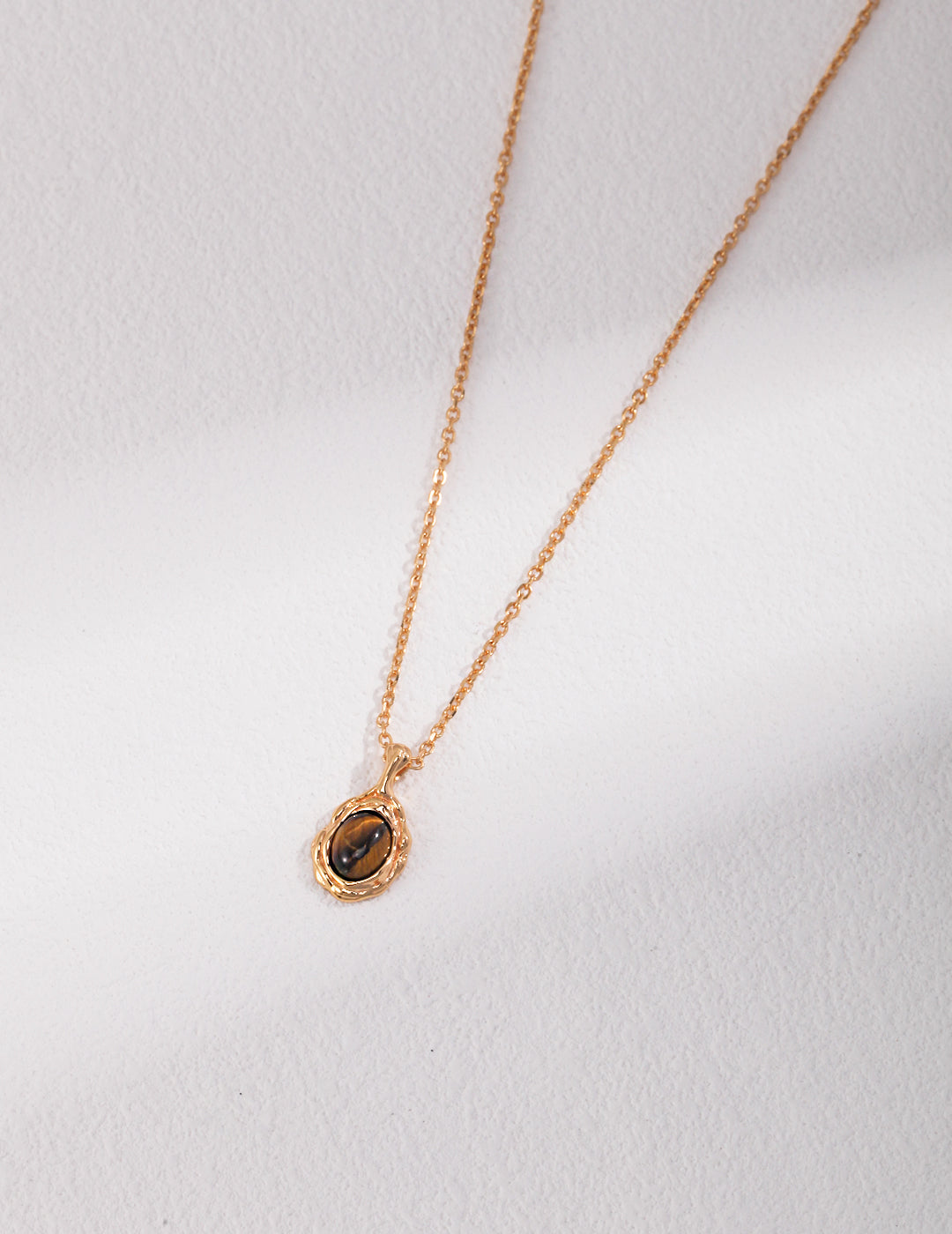 Silver Tiger Eye Stone Necklace