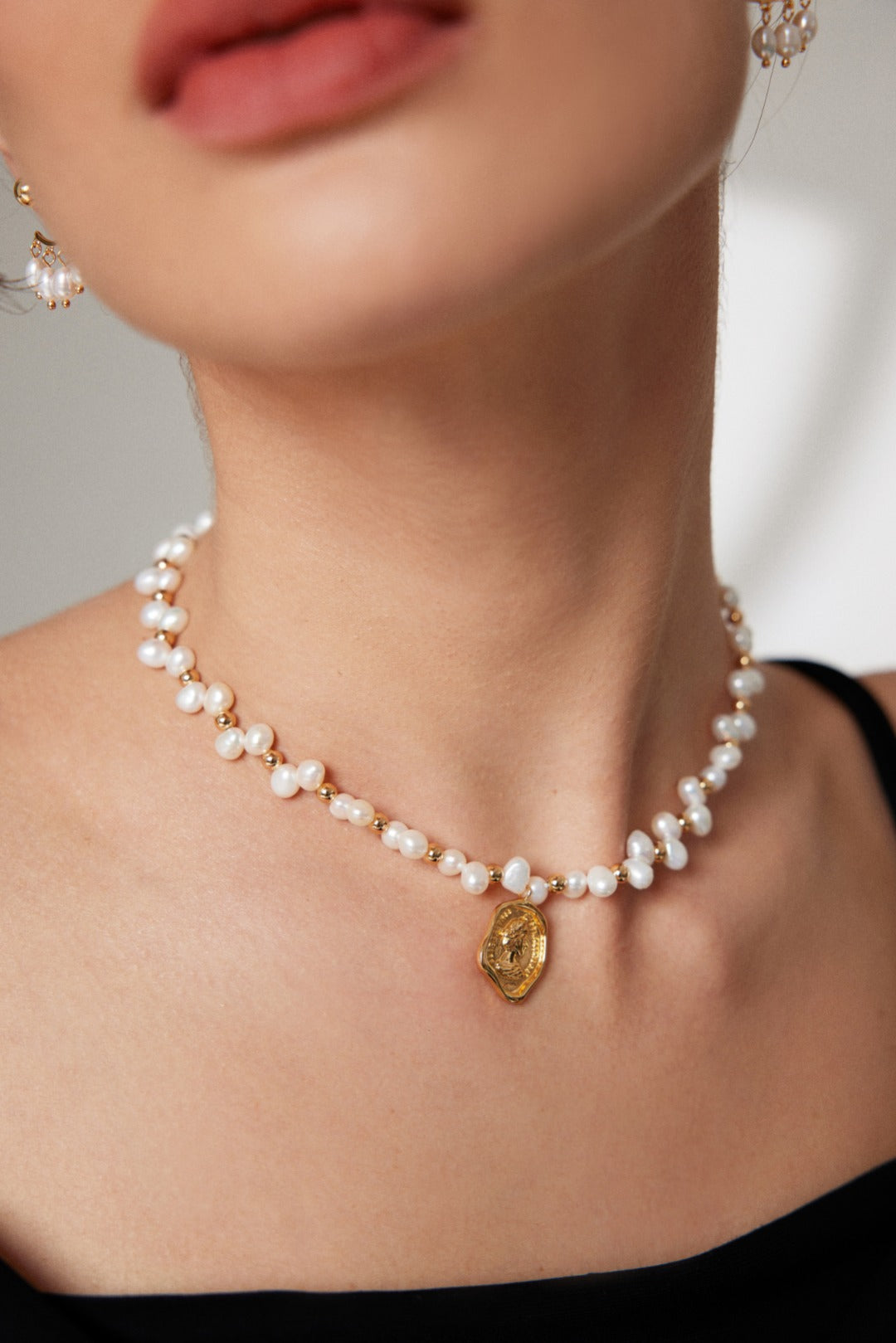 Timeless Pearl Necklace with Wax Seal Pendant