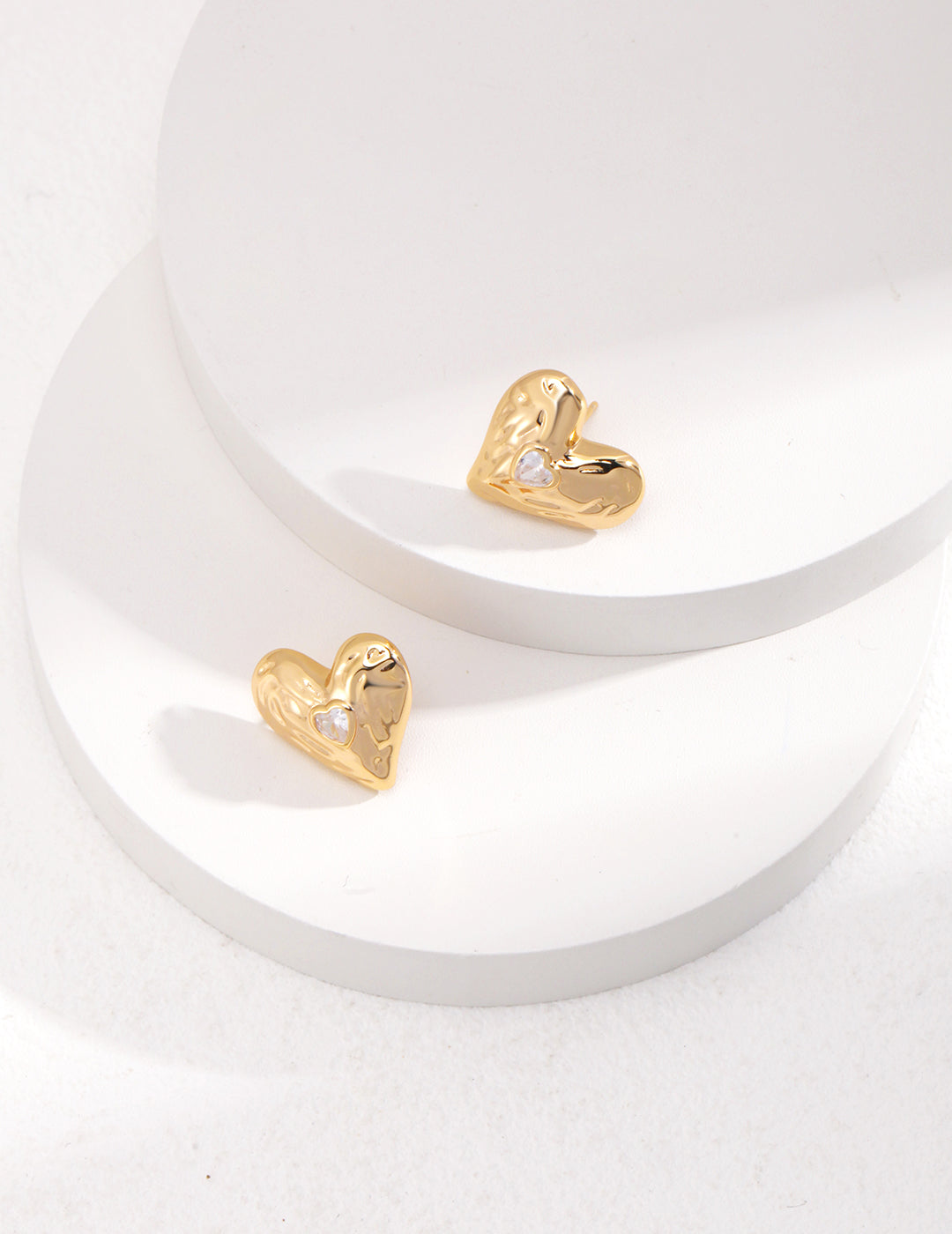 Vintage Gold Heart-Shaped Earrings