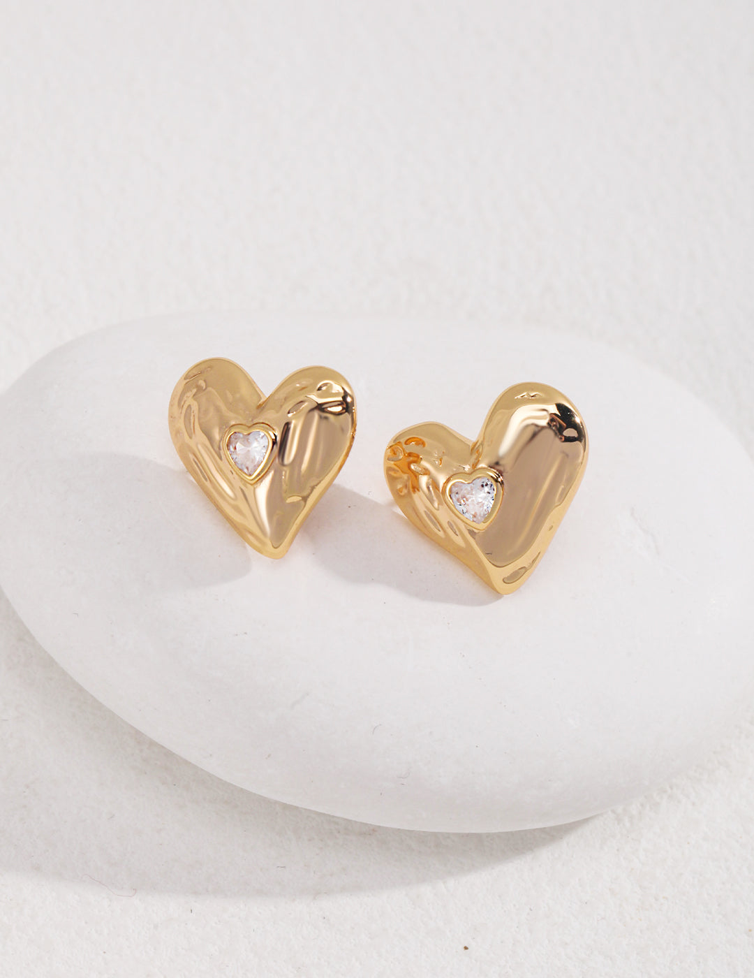 Vintage Gold Heart-Shaped Earrings