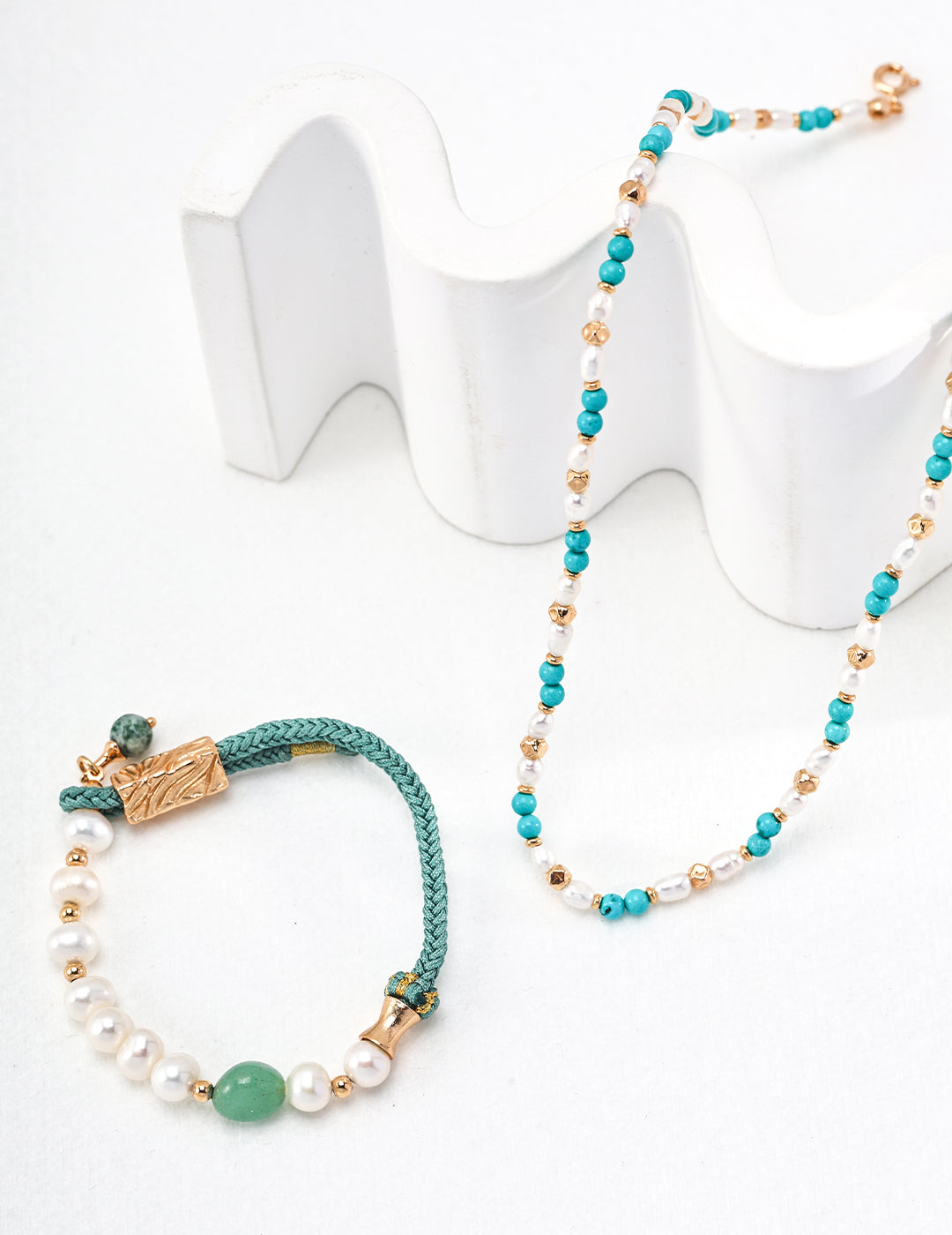 Silver Pearl & Turquoise Necklace