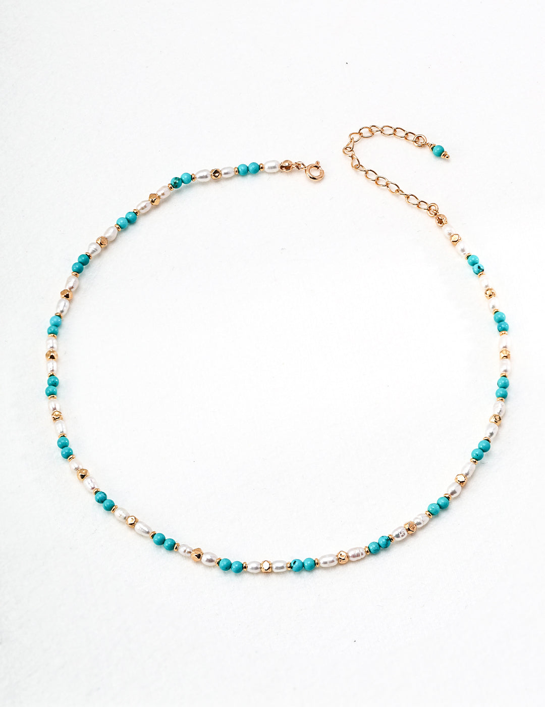 Silver Pearl & Turquoise Necklace