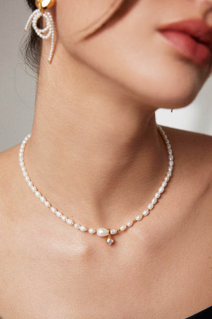 Sweetheart Pure Silver Pearl Necklace
