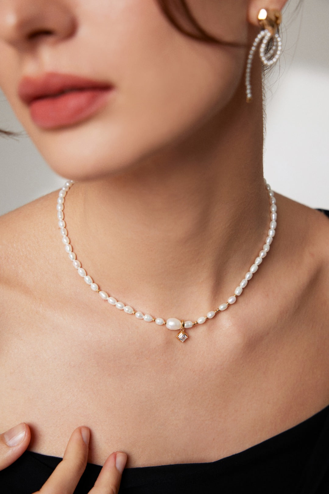 Sweetheart Pure Silver Pearl Necklace
